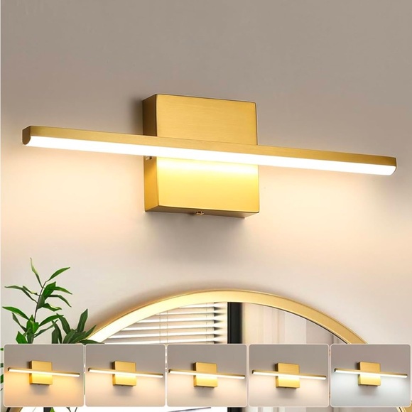 Modern Bathroom Vanity Light Fixture 16 Inch, 14W Brushed Gold Dimmable 5CCT LED - Picture 7 of 7